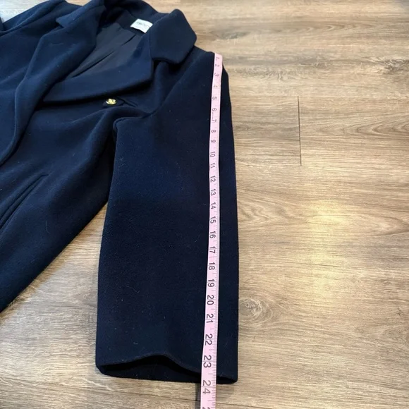 Forecaster of Boston Navy Wool Trench Coat Size L
